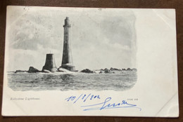 EDDYSTONE  LIGHTHOUSE - FARO DI EDDYSTONE  - POST CARD  DEL 10/8/1902    - PER ROMA ITALY - Sandown