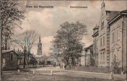 ! Alte Ansichtskarte Gruss Aus Regenwalde, Bahnhofstrasse - Polonia