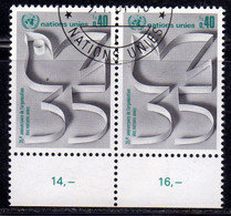 UNITED NATIONS GENEVE GINEVRA GENEVA ONU UN UNO 1980 ANNIVERSARY 35th DOVE ANNIVERSAIRE 0.40fr USED OBLITERE USATO - Used Stamps