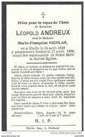 ETALLE ..-- Mr Léopold ANDREUX , Veuf De Mme Marie - Françoise NICOLAS . Né En 1842 , Décédé En 1922 . - Etalle