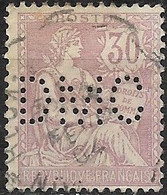 FRANCE 1902 Mouchon - 30c - Mauve FU PERFIN MARKED "DMC" - Oblitérés