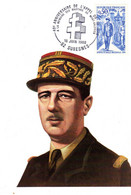 ✅  " 40 ANS DE L'APPEL DU 18 JUIN 1940 / GENERAL DE GAULLE " Sur Carte Commémorative N° 1696 Parfait état. - Militares