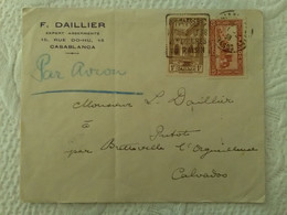 ENVELOPPE COMMERCIALE MAROC CASABLANCA Tàd 1938 Timbres Marcophilie - Covers & Documents