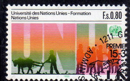 UNITED NATIONS GENEVE GINEVRA GENEVA ONU UN UNO 1985 UNIVERSITY UNIVERSITE' UNIVERSITÀ 0.80fr USED OBLITERE USATO - Used Stamps