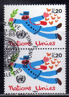 UNITED NATIONS GENEVE GINEVRA GENEVA SVIZZERA ONU UN UNO 1985 POSTMAN POSTINO 0.20 Fr USATO USED OBLITERE' - Used Stamps