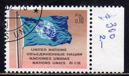 UNITED NATIONS GENEVE GINEVRA GENEVA SVIZZERA ONU UN UNO 1969 1970 FLAG BANDIERA 0.10fr USATO USED OBLITERE' - Usati