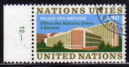 UNITED NATIONS GENEVE GINEVRA GENEVA SVIZZERA ONU UN UNO 1972 PALACE PALAIS PALAZZO 0.40fr USATO USED OBLITERE' - Usados