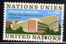 UNITED NATIONS GENEVE GINEVRA GENEVA SVIZZERA ONU UN UNO 1972 PALACE PALAIS PALAZZO 0.40fr USATO USED OBLITERE' - Oblitérés