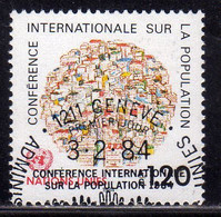 UNITED NATIONS GENEVE GINEVRA GENEVA SVIZZERA ONU UN UNO 1984INTERNATIONAL CONFERENCE ON POPULATION1.20fr USED OBLITERE' - Used Stamps
