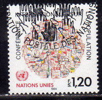 UNITED NATIONS GENEVE GINEVRA GENEVA SVIZZERA ONU UN UNO 1984INTERNATIONAL CONFERENCE ON POPULATION1.20fr USED OBLITERE' - Used Stamps