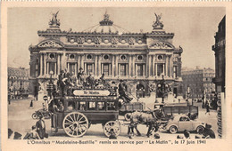 PARIS - 8ème Arrond - L'Omnibus "Madeleine-Bastille" Remis En Service Par "Le Matin" Le 17 Juin 1941 (carte à Volet) - Arrondissement: 08