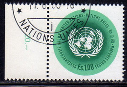 UNITED NATIONS GENEVE GINEVRA GENEVA SVIZZERA ONU UN UNO 1969 1970 EMBLEM EMBLEMA 1.00fr USED OBLITERE' - Gebraucht