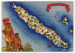CPM - NOUVELLE CALEDONIE - Carte Géographique - BARRE DAYEZ Edition 1942 Titre Rouge - Nouvelle Calédonie