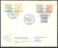 SWEDEN Stockholmia 1955 FDC With Yvert 399/403 - Sonstige & Ohne Zuordnung