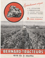 Tracteur " Bernard Tracteurs " Prospectuce + Notice - Pubblicitari