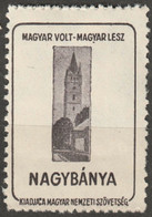 Nagybánya Baia Mare St. Stephen Tower Castle Occupation WW1 Romania Hungary Transylvania - Vignette Label Cinderella - Transylvanie