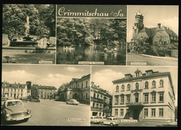 DDR AK Um 1968 Crimmitschau, MEhrbild Mit Bahnhofsvorplatz, Haus Der Einheit, DDR Oldtimer Auto - Crimmitschau