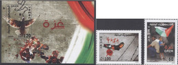 Yemen 2009, Solidarity With Gaza, MNH S/S And Stamps Set - Yemen
