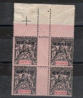 Indo-chine _ Tch'ong- K' Ing_  Surcharge Bilingue  Bloc De 4 Timbres N°40 - Unused Stamps