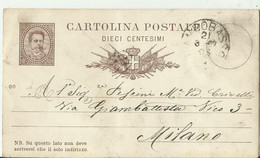 IT GS 1887 NACH MILANO - Interi Postali