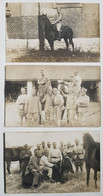 CARTE POSTALE - FRANCE - LOT DE 3 - SOLDATS AVEC DES CHEVAUX - PALEFRENIERS - CASERNE - GROUPE - Documenti