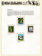 New-Zealand Famous Waterfalls Set.  MNH/neuf ** On N-Z  Official Presentation Sheet - Variétés Et Curiosités