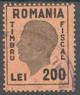 Romania - Stempelmarke - Fiscal Revenue Stamp - Used - 200 LEI - Steuermarken