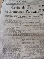 1935 L'AMI DU PEUPLE : Croix De Feu Et Jeunesses Patriotes ; Publicité --> Avec KRUCHEN Au Pays De La Santé ; Etc - Informaciones Generales