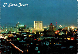 Texas El Paso Night View From Rim Road - El Paso