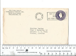 United States Philadelphia Pennsylvania To Vienna Austria 1937...................(Box 1) - 1921-40