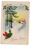 Bonne Année-- Nouvel An --1945- Paysage De Neige ,,,illustrateur  ????......à Saisir - Nouvel An