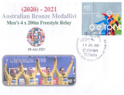 WW 2) 2020 Tokyo Summer Olympic Games - Australia Bronze Medal - 28-7-2021 - Swimming (Men's 4 X 200m) New Olympic Stamp - Verano 2020 : Tokio
