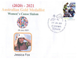 (WW 2) 2020 Tokyo Summer Olympic Games - Australia Gold Medal - 29-7-2021 - (Canoe Slalom - Jessica Fox) COVID-19 Stamp - Eté 2020 : Tokyo