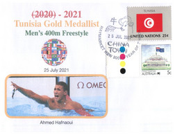 (WW 2) 2020 Tokyo Summer Olympic Games - Tunisia Gold Medal - 25-7-2021 - Men's Swimming - Sommer 2020: Tokio