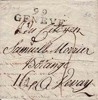 Lettre Préphilatélique De Genève - 1801 - 8.5 X 8.5 Cms. - ...-1845 Prefilatelia