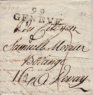 Lettre Préphilatélique De Genève - 1801 - 8.5 X 8.5 Cms. - ...-1845 Préphilatélie