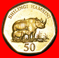 * HEPTAGON RHINOCEROS (1996-2015): TANZANIA ★ 50 SHILINGI 2012 MINT LUSTRE! LOW START ★ NO RESERVE! - Tanzanie