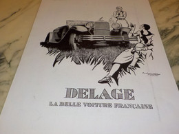 ANCIENNE PUBLICITE LA BELLE VOITURE FRANCAISE   DELAGE  1931 - Cars