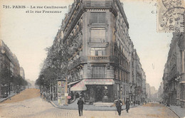 CPA 75 PARIS XVIIe PARIS LA RUE CAULINCOURT ET LA RUE FRANCOEUR - Distretto: 18