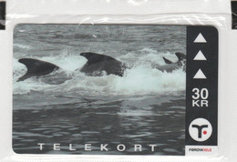Faroe Islands, OD-030,  30 Kr , Pilot Whales 1, Mint In Blister, 2 Scans. - Islas Faroe