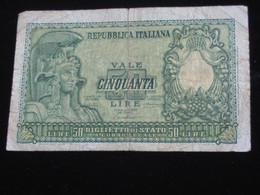 Italie - Italia 50 Lire -1951 - Biglietto Di Stato A Corso Legale    **** EN ACHAT IMMEDIAT **** - Regno D'Italia – Other