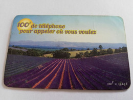 FRANCE/FRANKRIJK  LAVENDEL FIELD    100FR  PREPAID  USED    ** 5984** - Mobicartes: Móviles/SIM)