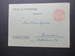 Österreich 1947 Postgebühr Bar Bezahlt Roter Stempel Linz (Donau) Bezahlt Amt Der O.Ö. Landesregierung Stempelgebühr - Lettres & Documents