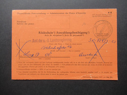 Österreich 1964 Rückschein / Auszahlungsbestätigung Von Linz Nach Cape Town Kaapstad Los Angeles Hotel Durban - Briefe U. Dokumente