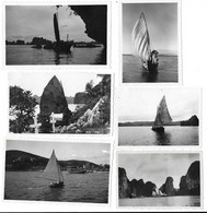 ANNEES 1930 INDOCHINE - JONQUES VIETNAM - LOT DE 6 PHOTOS - UNE ABIMEE - Schiffe