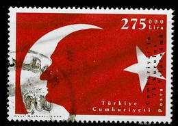 Türkei 1998,Michel# 3160 O Turkish Flag With Silhoutte Of Kemal Ataturk - Used Stamps