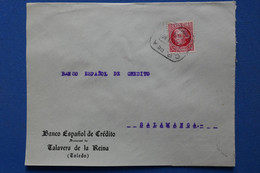 T1 ESPANA BELLE LETTRE  GUERRE  CIVILE 1936 TOLEDO POUR SALAMANCA  + AFFRANCH INTERESSANT - Marques De Censures Nationalistes