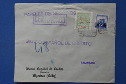 T2 ESPANA BELLE LETTRE  GUERRE  CIVILE 1937 CERTFICADO CADIZ POUR SALAMANCA + SURCHARGE  + AFFRANCH INTERESSANT - Nationalistische Censuur