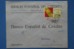 T7 ESPANA BELLE LETTRE  GUERRE  CIVILE VIVA ESPANA CENSURA  1936 GRANADA POUR SALAMANCA + + AFFRANCH INTERESSANT - Bolli Di Censura Nazionalista