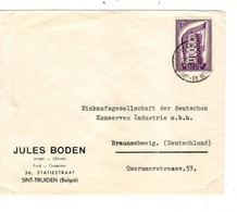 REF4709/ TP 995 Europa S/L. Entête Jules Boden Fruit-Groenten C. St. Truiden 23/11/1955 > Deutschland Braunschweig - Covers & Documents